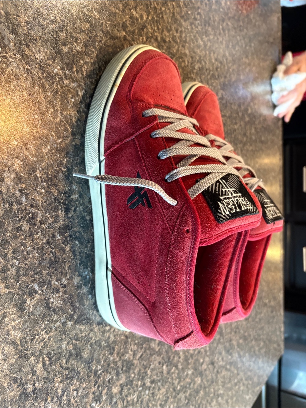 Fallen Men's Red Suede TGUNZ mid skate shoes